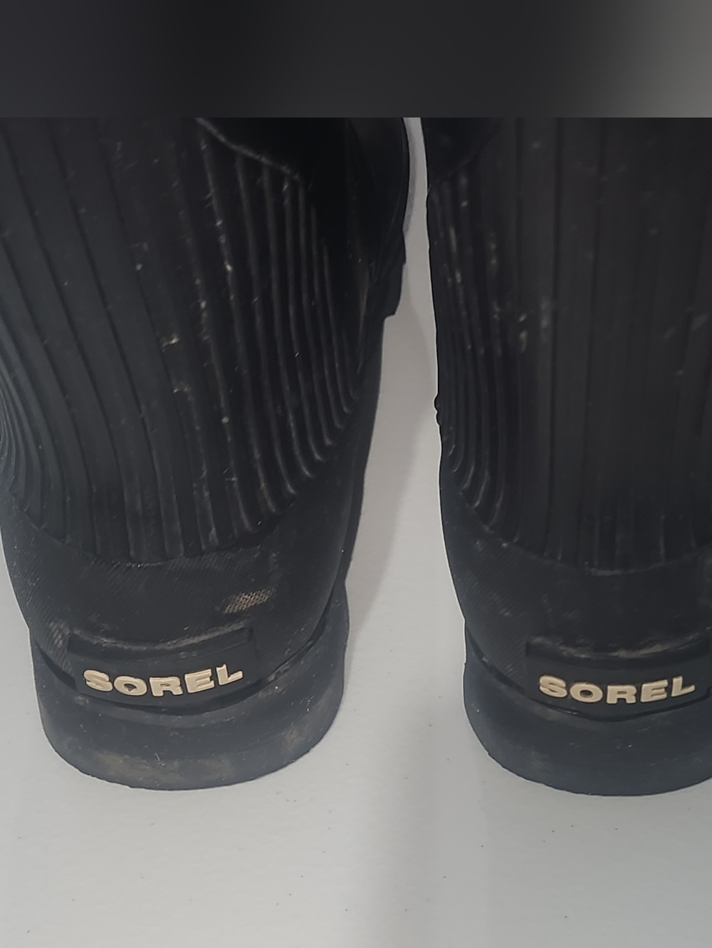 Sorel Black Tall Rain Boots Women's Size 8 - Picture 8 of 11